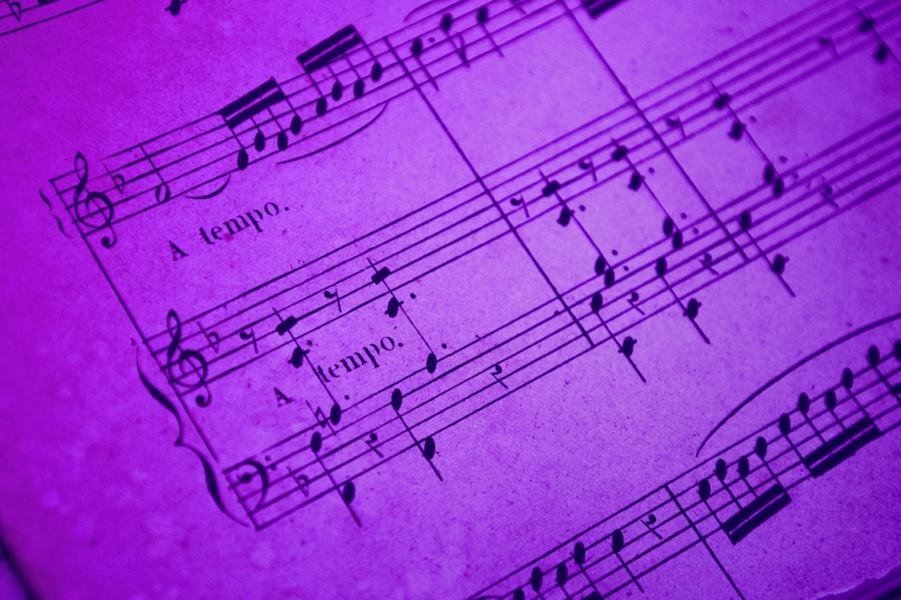 Reading notes on a page of music.