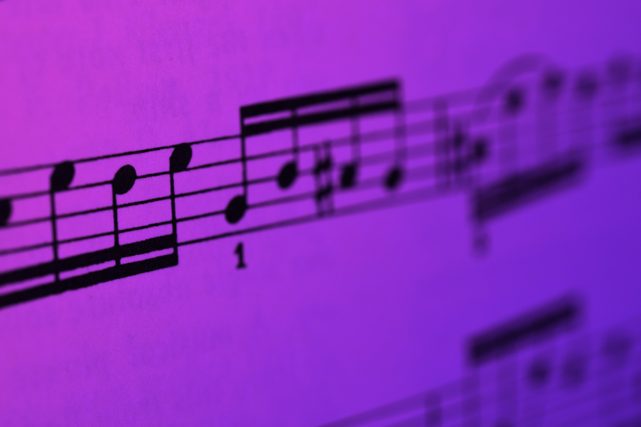 Sheet music showing the key signature at the start of the staff.