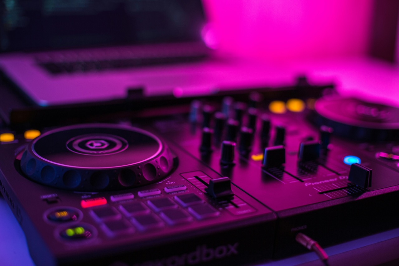 A DJ station set up and ready to find the tempo of the next track.